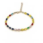 Aurora Pop Emerald Cut Multicolor Stone Tennis Bracelet