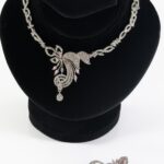 Floral Whisper Rose Cubic Zirconia Set with Earrings