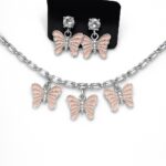 Blush Butterfly – Tennis Set with Earrings