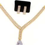 Golden Teardrop–Tennis Set with Earrings