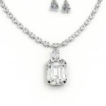 Emerald Grace – Square Tennis Set with Earrings