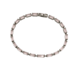 Blush Beam – Soft Pink Cabochon Baguette-Cut Tennis Bracelet