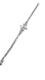 Silver Cubic Zarconia Flower Braclet - Image 2