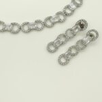 Stunning Silver Cubic Zirconia Necklace and Drop Earrings