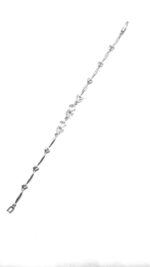 Silver Cubic Zarconia Connecting Leaf with Stone Braclet - Image 2