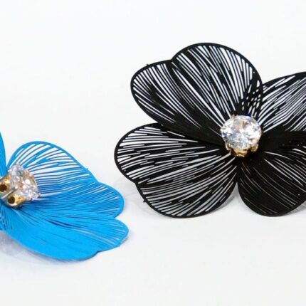 Beautiful Flower with stone stud earrings