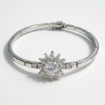 Silver Cubic Zarconia Sunflower Braclet
