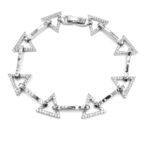 Silver Cubic Zarconia Enchanting Triangle Braclet