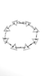 Silver cubic Zarconia Enchanting triangle braclet