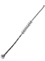Silver cubic Zarconia Leaf braclet - Image 2