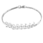 Silver Cubic Zarconia Leaf Braclet