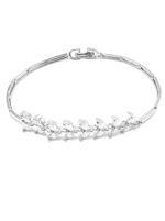 Silver cubic Zarconia Leaf braclet