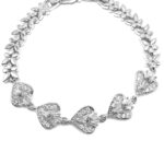 Silver Cubic Zarconia Heart Braclet