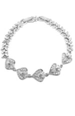 Silver cubic Zarconia heart braclet