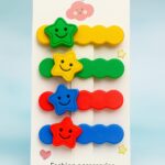 Colorful Stars Curly Clips-Set of 4