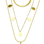 Trio Gleam – 3-Layer Anti-Tarnish Stainless Steel Pendant with Oval-Cut Stone