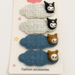 Beautiful Fabric Pins with Characters-Set of 4