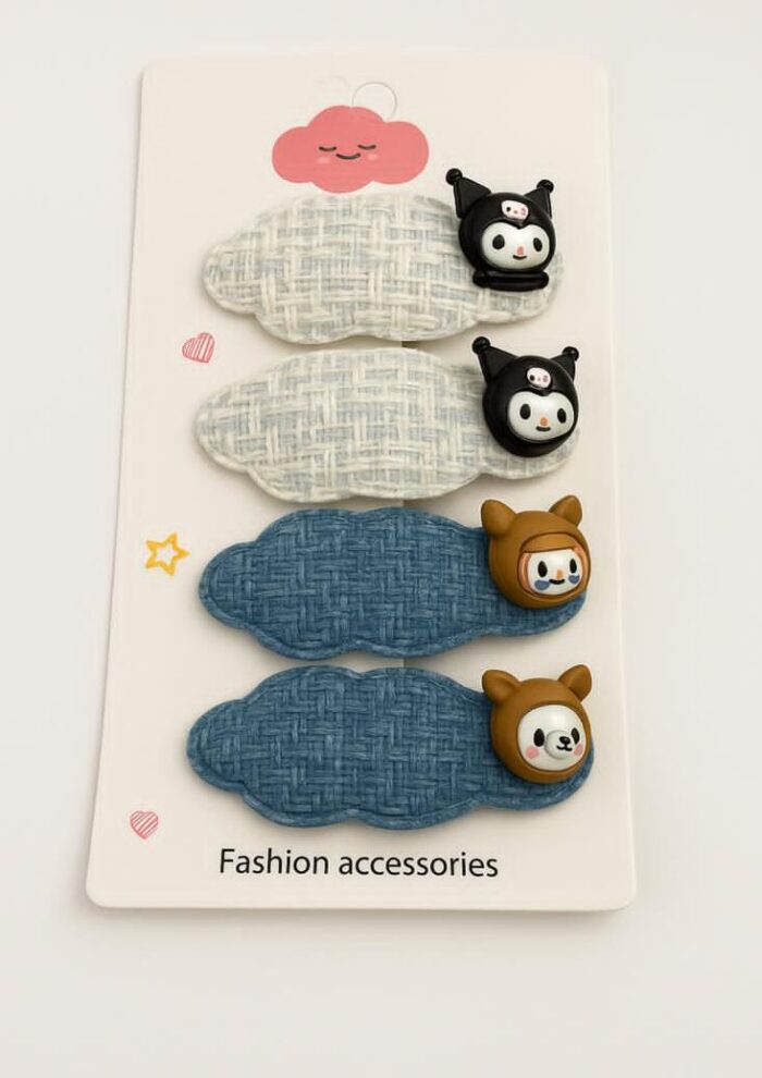 Beautiful Fabric Pins with Characters-Set of 4 - Image 1