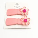 Pink Floral Pins- Set of 2