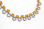Amber Radiance Geometric Elegance Set and earrings