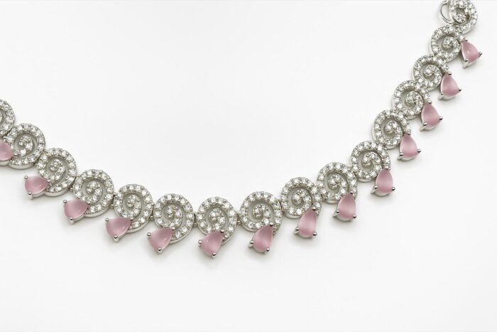 Rose Whirl Blossom Zirconia Set with earrings - Image 1