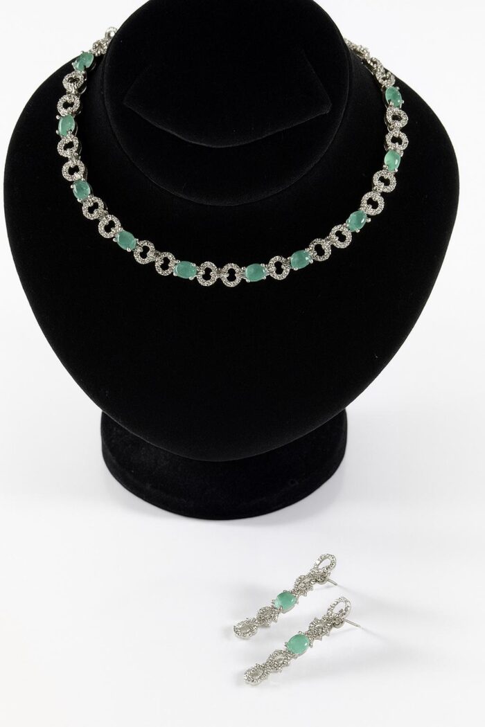 Sapphire Links of Grace Zirconia Set and Earrings - Image 1