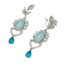 Aqua Bloom – Marquise & Pear-Cut Chalcedony and Cubic Zirconia Drop Earrings