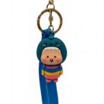 Rainbow Dino – Colorful Costume Character Keychain
