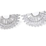 Silver Radiance – Marquise & Baguette Cubic Zirconia Fan Stud Earrings