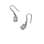 Crystal Drop Grace – Emerald Cut Cubic Zirconia Hoop Earrings