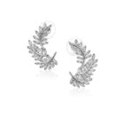 Frost Fern – Baguette Cubic Zirconia Petals Stud Earrings