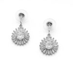Radiant Bloom Baguette & Round Cubic Zirconia Drop Earrings