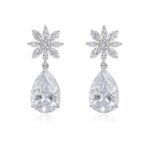 Luxe Petal Glow – Cubic Zirconia Drop Earrings