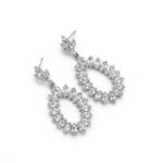Radiant Marquise Cubic Zirconia Hoop Drop Earrings