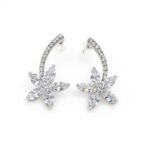 Floral Bloom Marquise Cubic Zirconia Stud Earrings