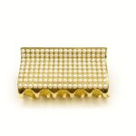 Pearl-Studded Gold Metal Claw Clip