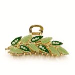 Pearl Leaf Garden Gold Claw Clip – Spring Grip Type