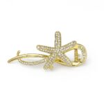 Starlight Crystal Gold Cubic Zarconia Claw Clip – Spring Grip Type