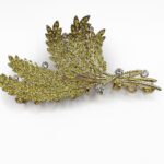 Golden Wheat Crystal Hair Claw Clip – Spring Grip Type