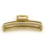 Regal Grace Pearl Hair Claw Clip – Rectangle Spring Claw Type