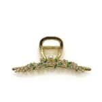 Verdant Bloom Pearl Hair Claw Clip – Slim Floral Spring Claw Type