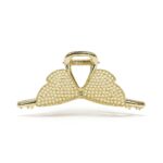 Pearl Whisper Butterfly Hair Claw Clip – Gold Butterfly Wing Claw Clip with Mini Pearls