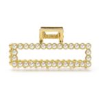 Classic Pearl Band Hair Claw Clip – Rectangular Pearl Frame Claw Clip