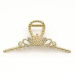 Regal Grace – Pearl Tiara Crown Claw Clip