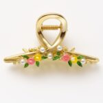 Floral Bloom – Pearl & Enamel Flower Garden Claw Clip