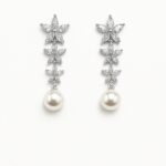 Celestial Bloom – Drop Earrings with Marquise Zirconia & Pearl Dangle