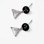 GeoLuxe Gleam – Drop Earrings with Triangle-Cut White Zirconia