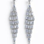 Icefall Cascade – Long Drop Earrings with Baguette- Cubic Zirconia