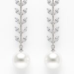 Pearl Vine – Drop Earrings with Marquise-Cut Zirconia & Round Pearl