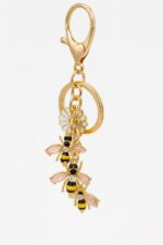 Blooming Hive – Crystal Stone Bee & Daisy Charm Keychain